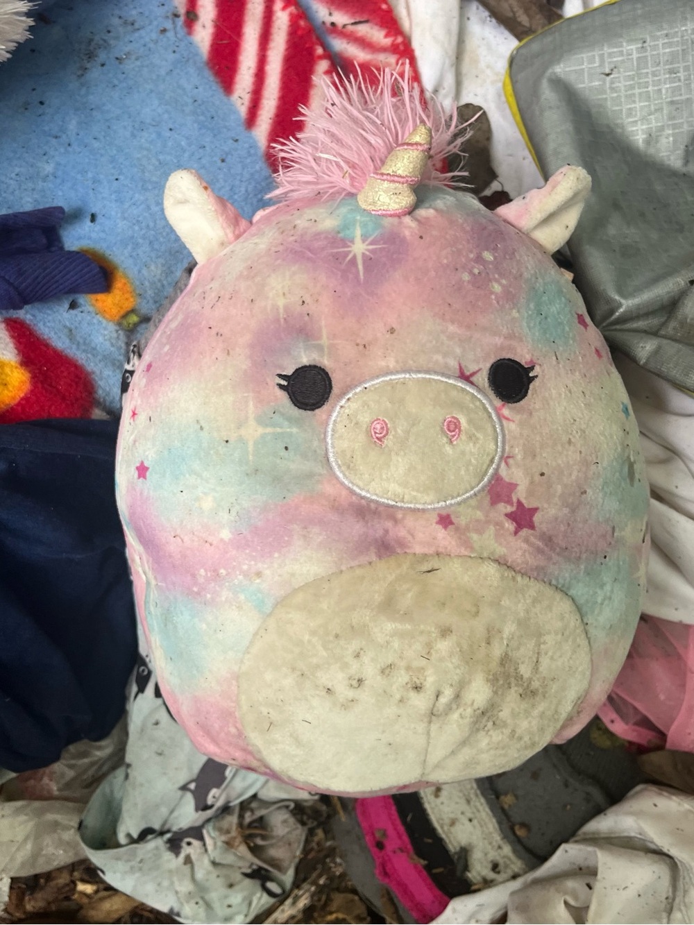 Squishmallows Pastel Rainbow Unicorn Plush with Gold Horn